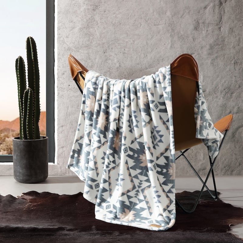 Wrangler Printed Ultra Soft Plush Fleece Throw Blanket