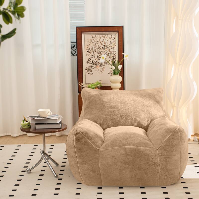 Bean Bag Chair, Comfy Bean Bag Sofa with Back Support, Faux Fur Bean Bag Chair