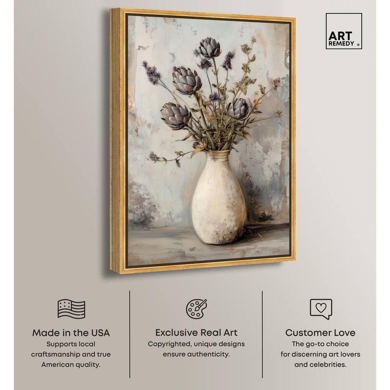 Artichoke Glory Canvas by Art Remedy