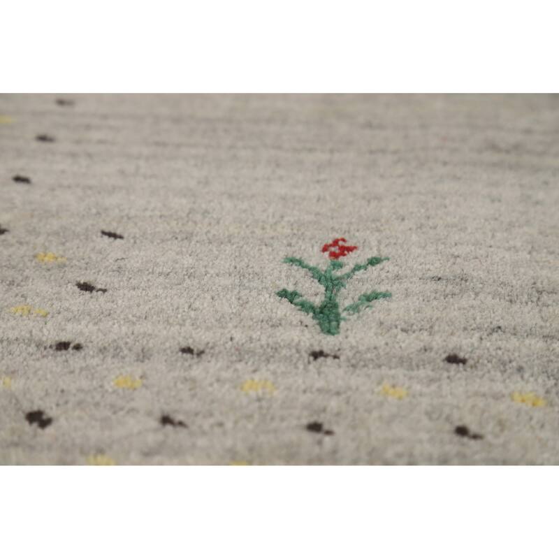 Hand Knotted Oriental 100% Wool Carpet Tribal Tribal Greys & Charcoal Gabbeh Area Rug - 9' 9'' X 8' 0''