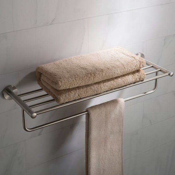 Shop Kraus Elie Bathroom Shelf With Towel Bar Overstock 24267225 Brushed Nickel