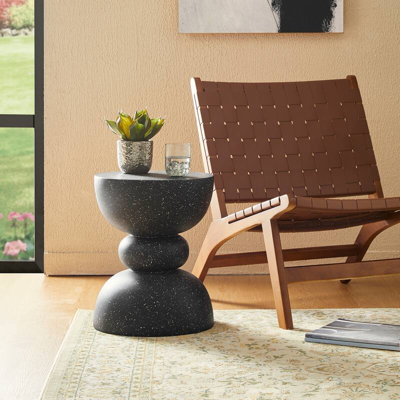 Glitzhome 17"H Multi-functional MGO Garden Stool Outdoor Table