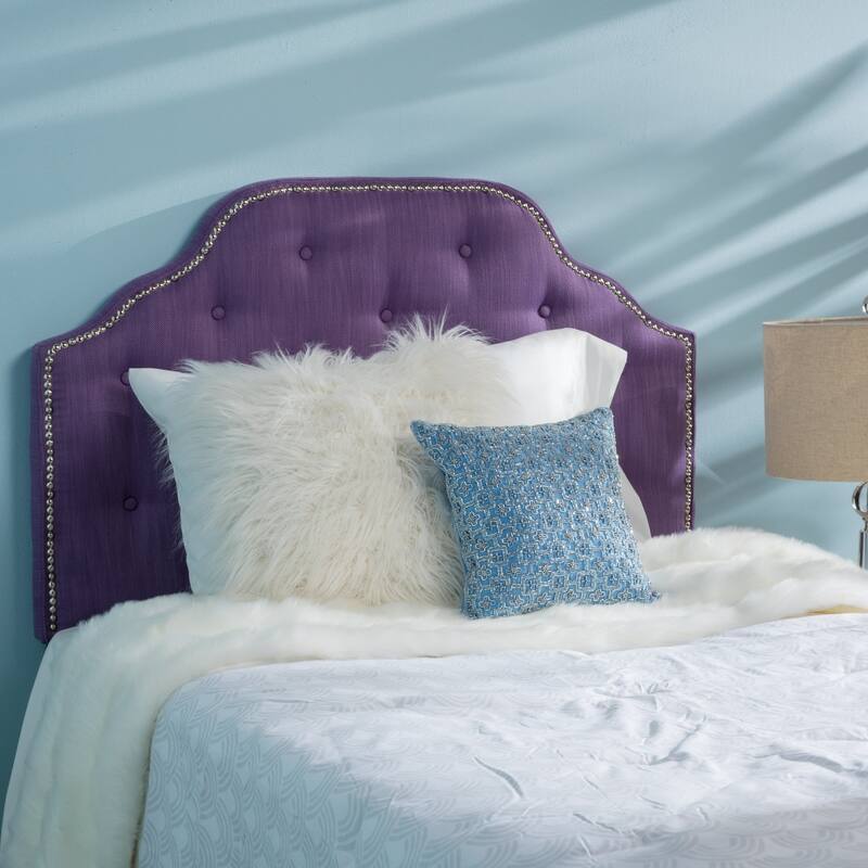 Silas Studded Fabric Twin-size Headboard by Christopher Knight Home - Purple