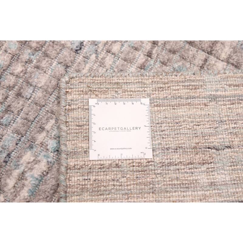 ECARPETGALLERY Hand Loomed Elysian Grey Wool Rug - 8'1 x 9'11