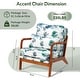 preview thumbnail 4 of 9, EROMMY Mid Century Modern Accent Chair - Floral Lounge Chair with Solid Rubber Wood Frame, 330lbs Capacity, Green