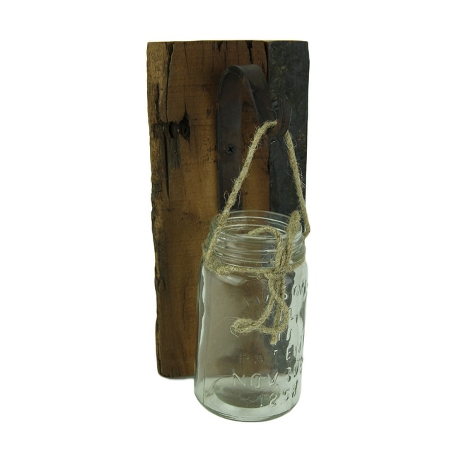 Shop Rustic Hanging Mason Jar Wood Wall Decor Overstock 21518794