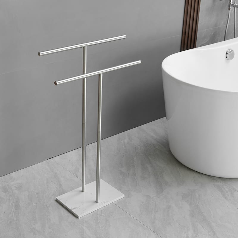 2-Tier Freestanding Towel Racks with Marble Base
