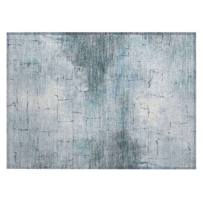 Machine Washable Indoor/Outdoor Vintage Bricks Chantille Rug