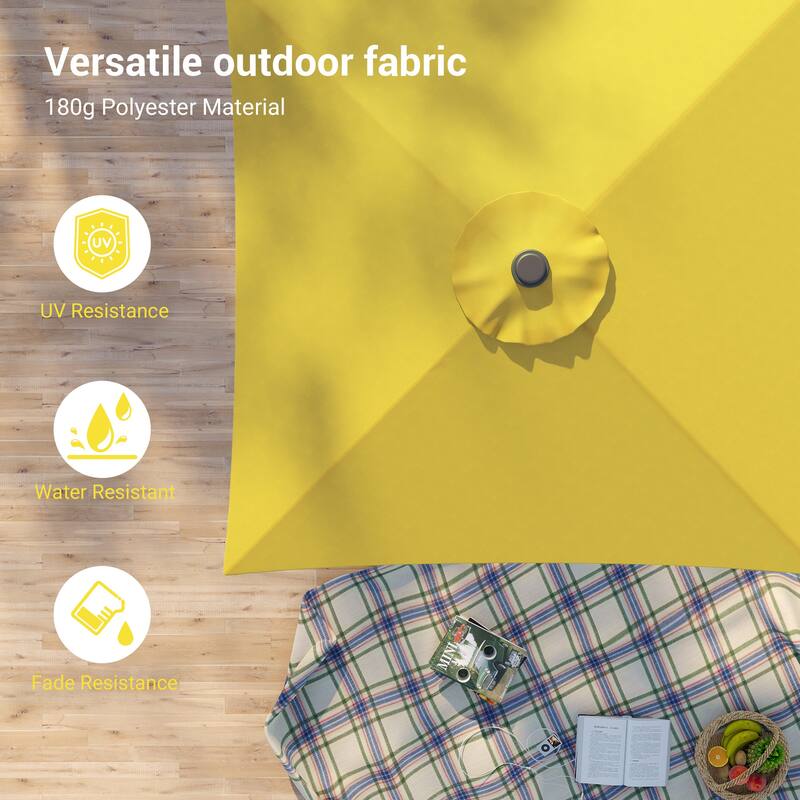 BONOSUKI 6.5x6.5Ft Patio Market Umbrella Weather-Resistant Frame