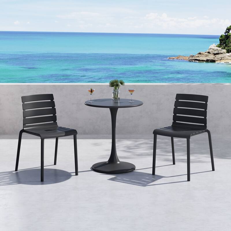 Rylan Set of 4 Stackable Dining Chairs, Indoor/Outoor