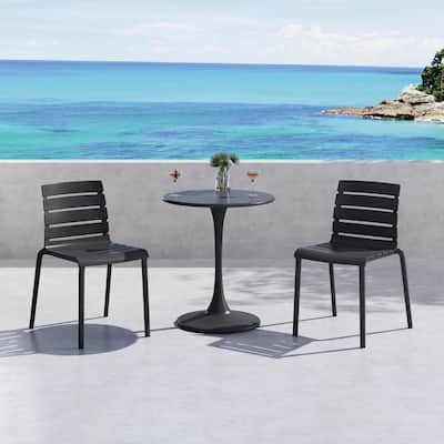 Rylan Set of 4 Stackable Dining Chairs, Indoor/Outoor