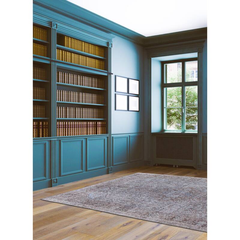 ECARPETGALLERY Hand-knotted Color Transition Denim Blue Wool Rug - 6'2 x 9'5
