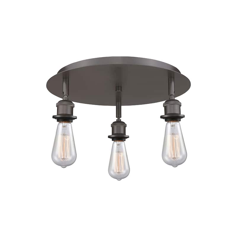 Innovations Lighting Ballston - 3 Light 12" Flush Mount - Oil Rubbed Bronze