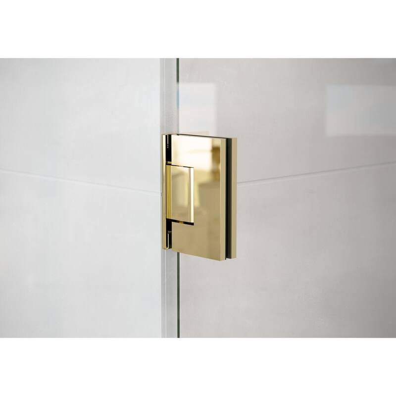26.75 in. W x 78 in. H Fully Frameless Hinged Shower Door - Width Adj 27.125 - 28.525