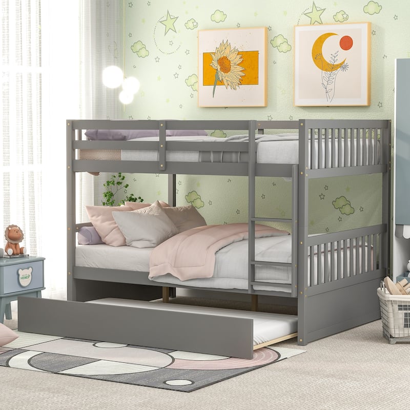 Ouyessir Full Over Full Bunk Bed with Trundle