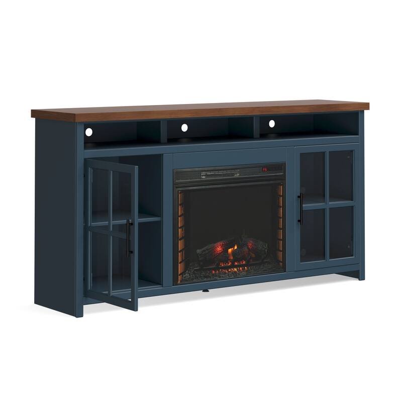 Bridgevine Home 74 inch Fireplace TV Stand Console for TVs up to 85 inches