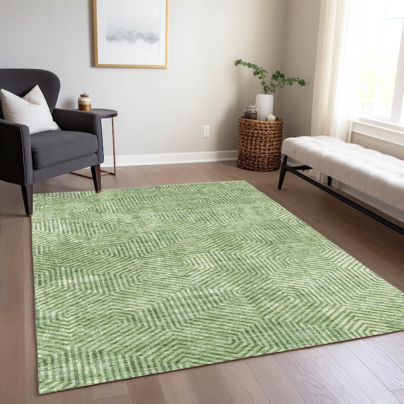 Machine Washable Indoor/ Outdoor Chantille Contemporary Maze Rug