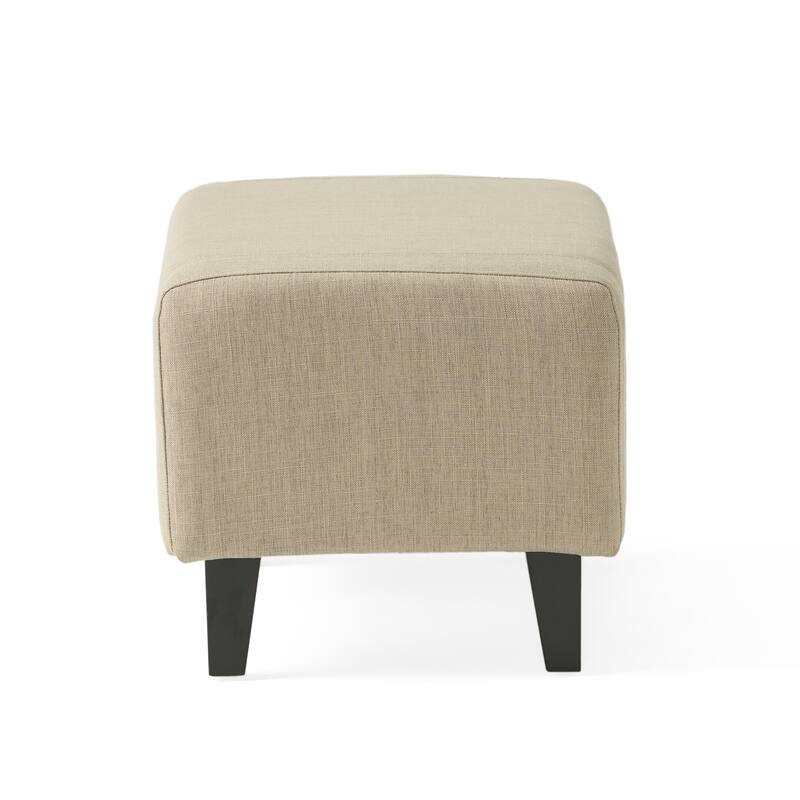 Beige 29.6" Button Tufted Arm Chair with Ottoman