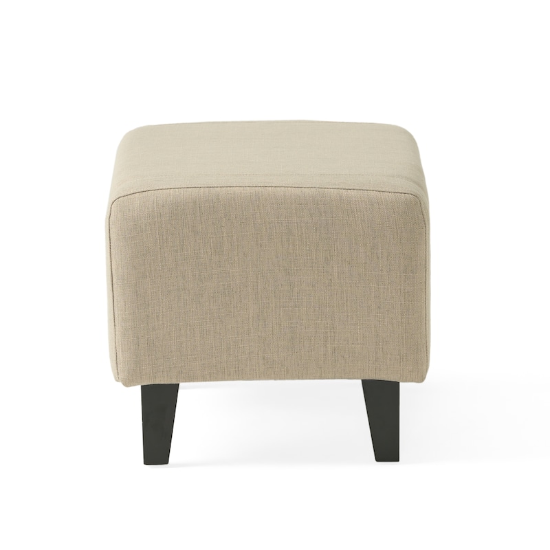 Elaine Light Beige Tufted Fabric Club Chair with Ottoman by Christopher Knight Home