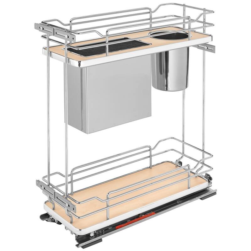 Rev-A-Shelf 5322KB Series 10 Inch Pull Out Two-Tier Cabinet Organizer