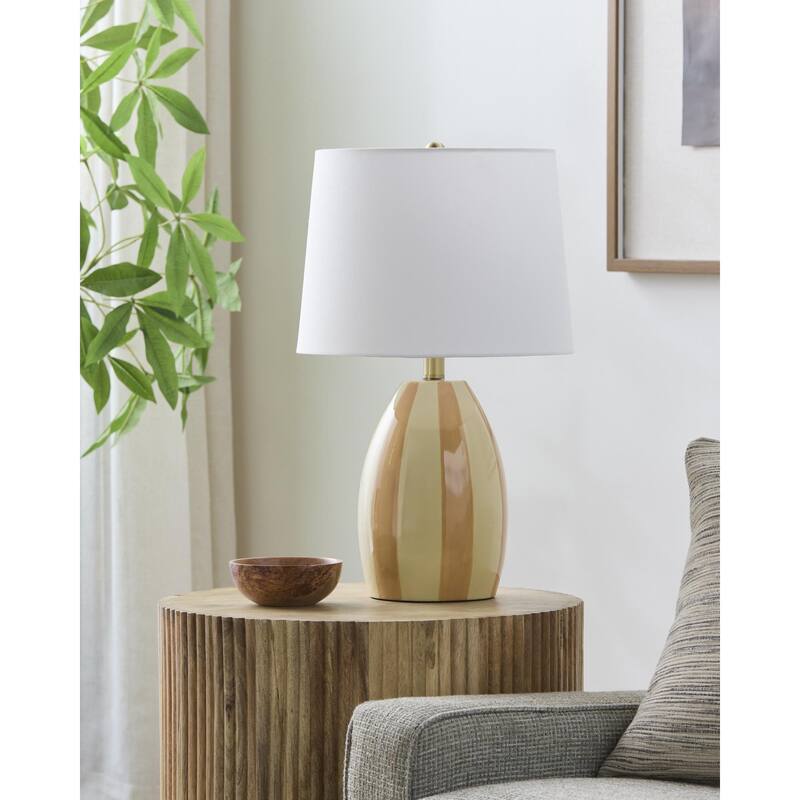 Livabliss Rethel Modern Accent Table Lamp - 22"H x 13"W x 13"D - Yellow
