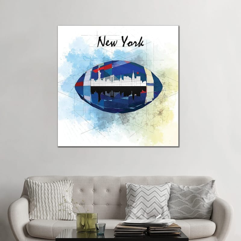 iCanvas "Football New York Giants" by Katia Skye Canvas Print