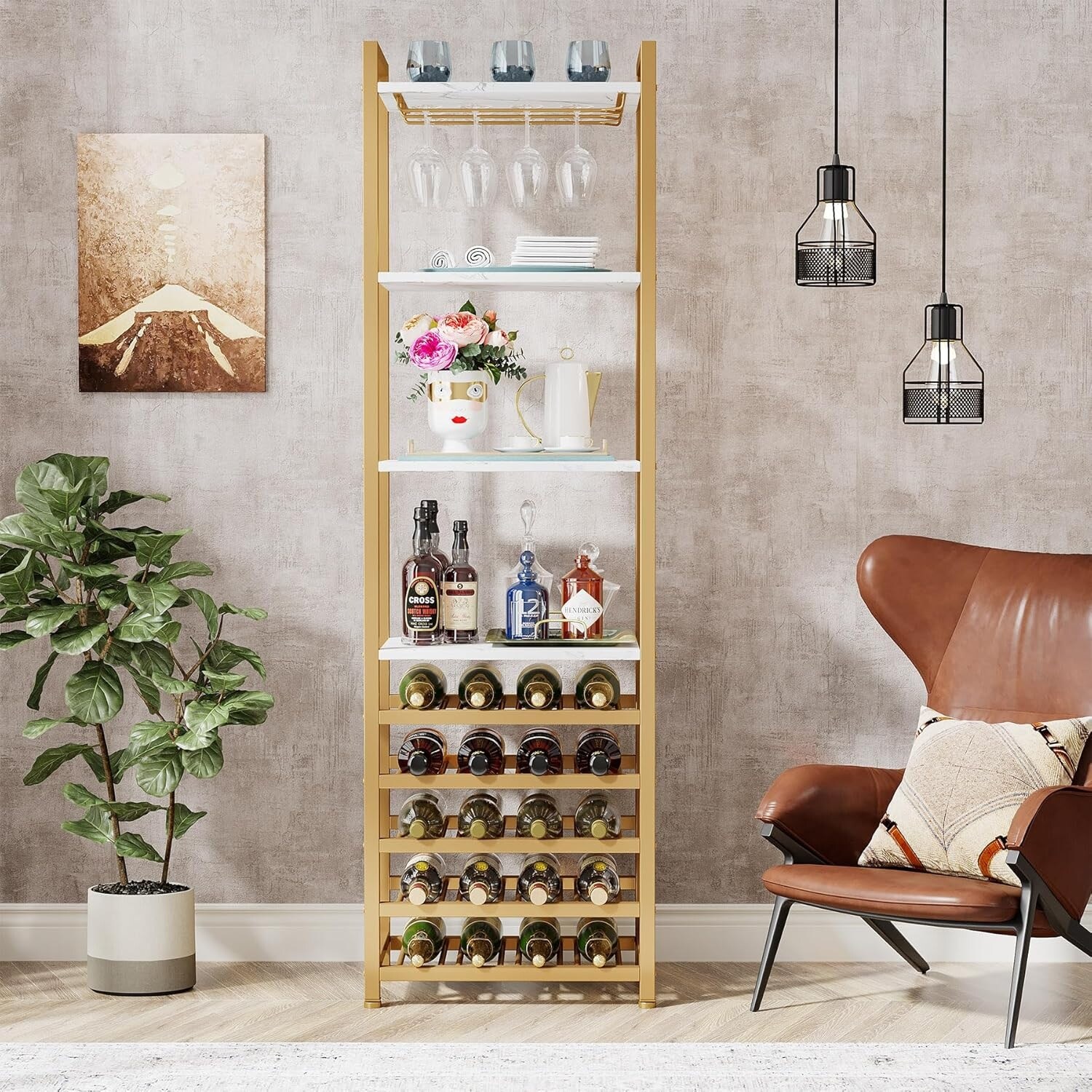 Bakers rack with wine holder best sale