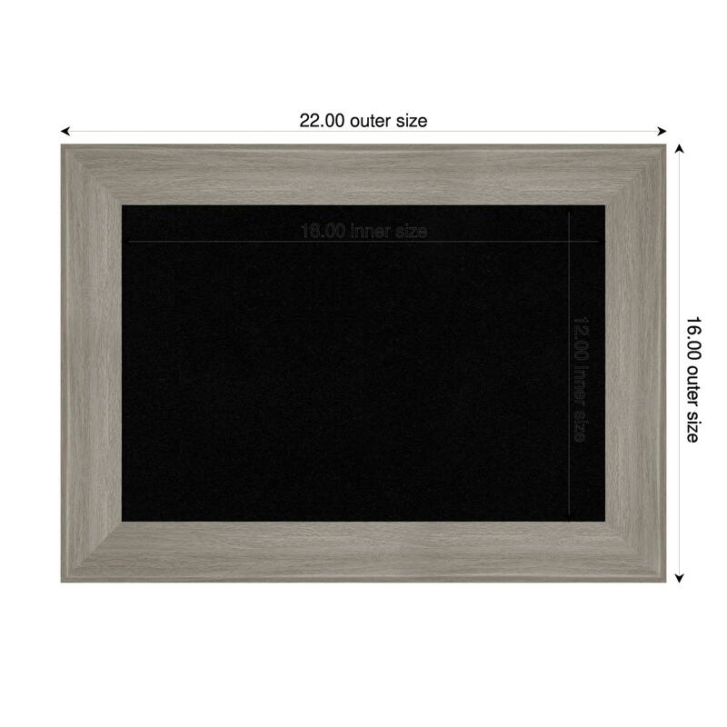 Grand Greywash Narrow Framed Cork Board - Bulletin Board, Organization Board, Pin Board - Black - 22 x 16 in