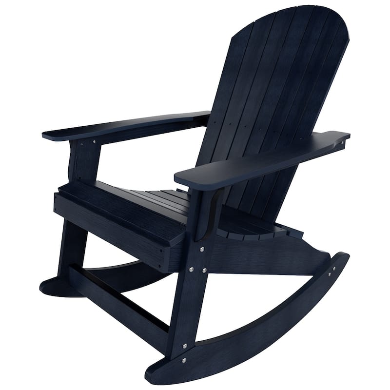 Polytrends Vineyard HIPS Outdoor Eco-Friendly All Weather Seashell Rocking Adirondack Chair