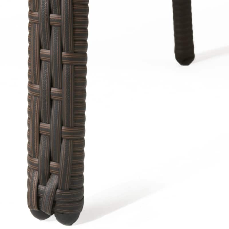 Roomfitters Outdoor Wicker Stacking Chairs with Water-Resistant Cushions, Set of 4, Brown