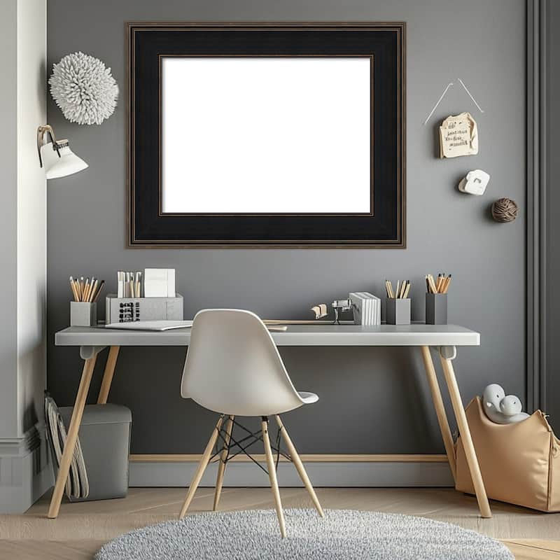 Amanti Art Mezzanine Antique Silver Framed Dry Erase Magnetic Board