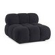 preview thumbnail 1 of 4, Calliope Vegan Shearling Modular Armless Chair - 39.4"W x 39.4"D x 26.4"H Black