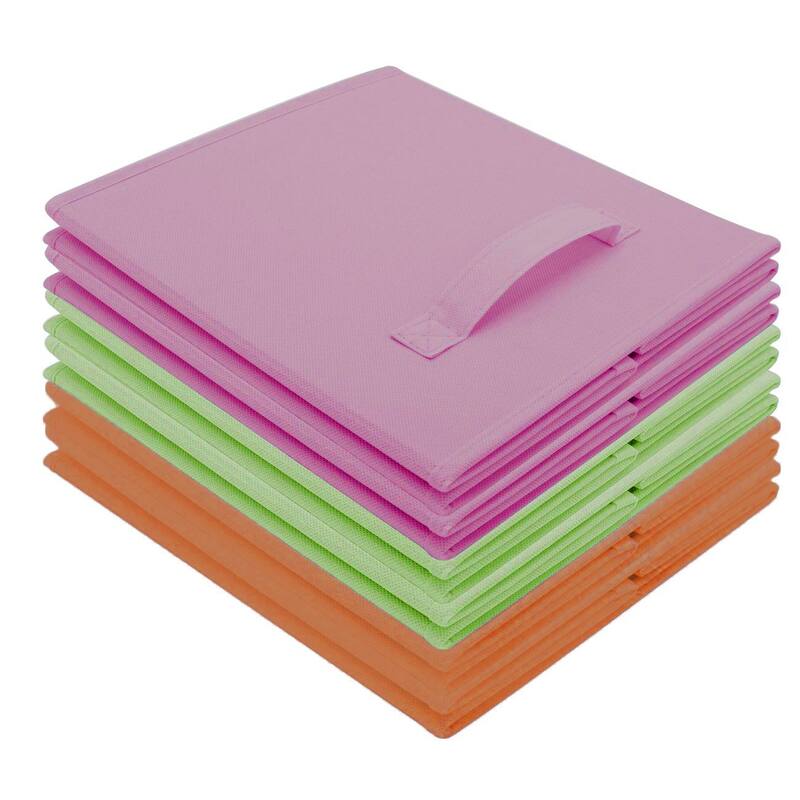 Home Storage Bundle - Drawer and Closet Bins, Purple, Green, Orange (6 Pack)
