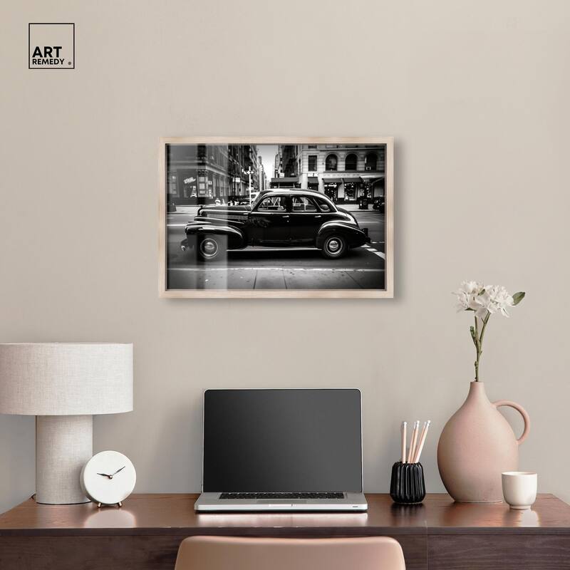 Vintage Car in New York Shadowbox by Art Remedy