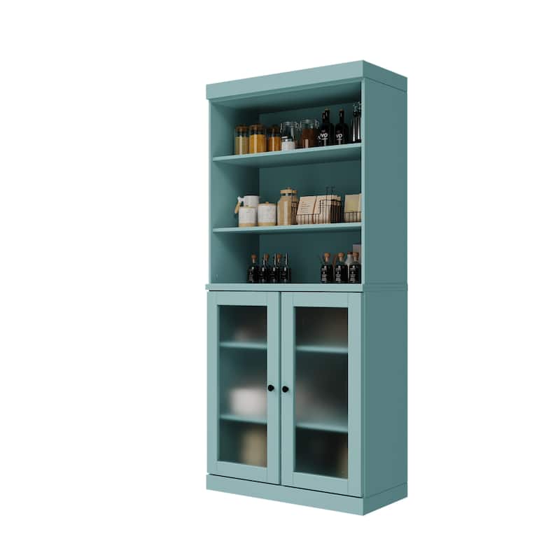 100% Solid Wood 32" Kitchen Pantry Cabinet with 2 Doors by Palace Imports