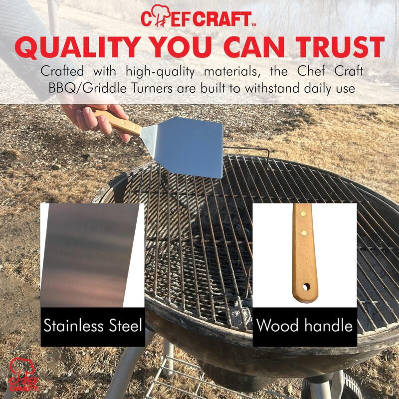 Chef Craft 12-inch Extra-Large Stainless Steel BBQ Griddle Turner