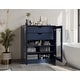 preview thumbnail 2 of 47, Palace Imports 100% Solid Wood Short Clear Glass Bathroom Storage Cabinet with 2 Drawers, 32" W x 35.75" H