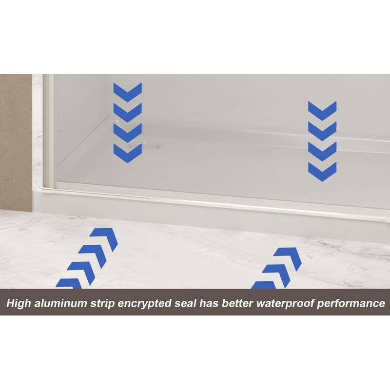 GDFStudio - Norwell Frameless Pivot Bathroom Shower Door with Tempered Glass