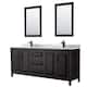 Option Dark Espresso, Black Trim,White Carrara Marble Top