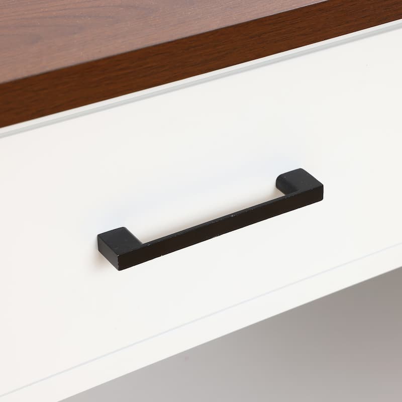White Wood 2-Drawer 2-Door Sideboard Storage Cabinet - 32.83" H x 35.81" W x 15.75" D