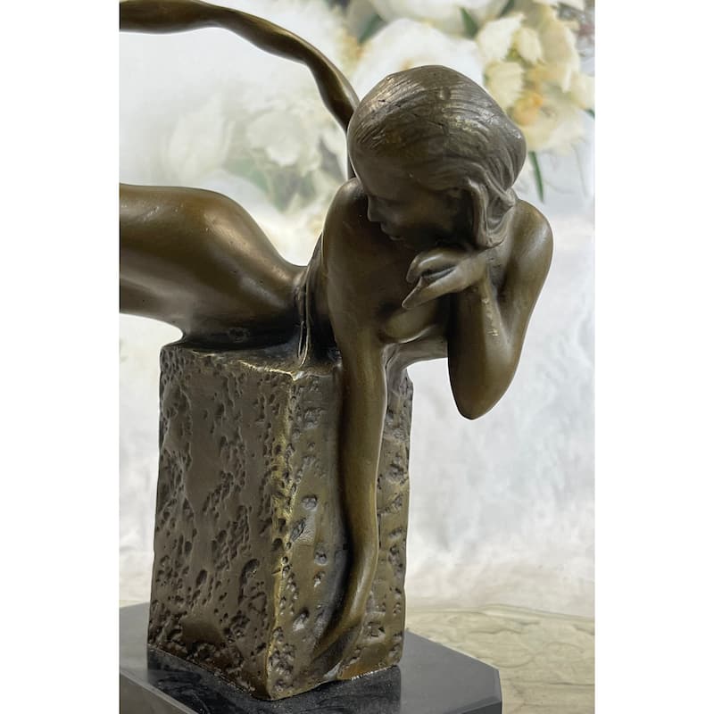Bronze Mermaid Figure Statue Sculpture Original Art 9 Inches X 7 Inches