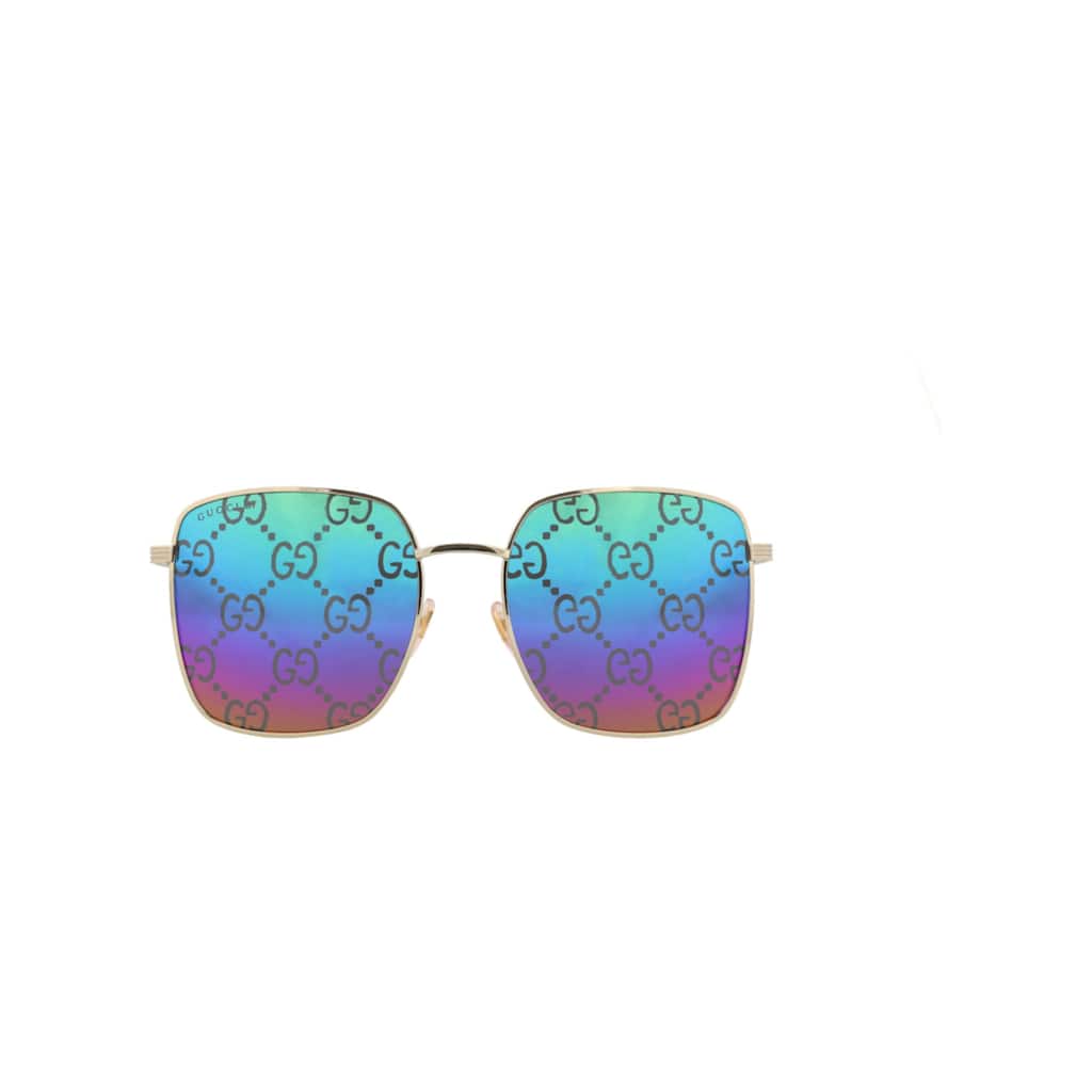 Gucci Square-Frame Metal Sunglasses