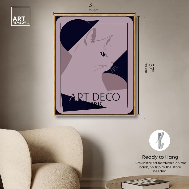 Cat Deco Canvas by Art Remedy