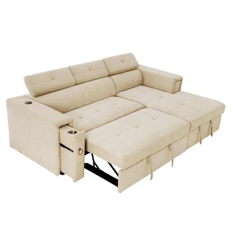 96" Multi-Functional Pull-Out Sofa Bed