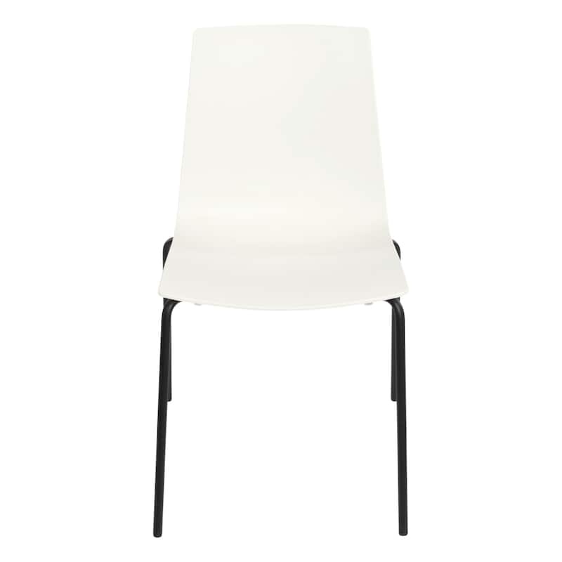 Furnish Theory Aero-S Pro Indoor/Outdoor Stackable Dining Side Chairs Polypropylene Shell & Powder-Coated Steel Legs (Set of 2)