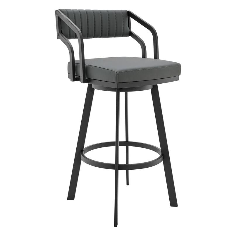 Scranton Faux Leather & Metal Swivel Counter/Bar Stool