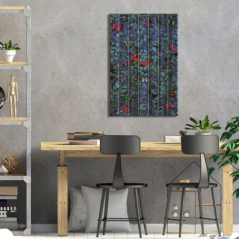 Butterflies I Print On Wood by Marcio Alek - Multi-Color