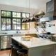 preview thumbnail 5 of 12, Modern Linear 4-Light 38.5" L Black Gold Bowl-shaped LED Chandelier Industrial Metal Kitchen Island Lights for Dining Room