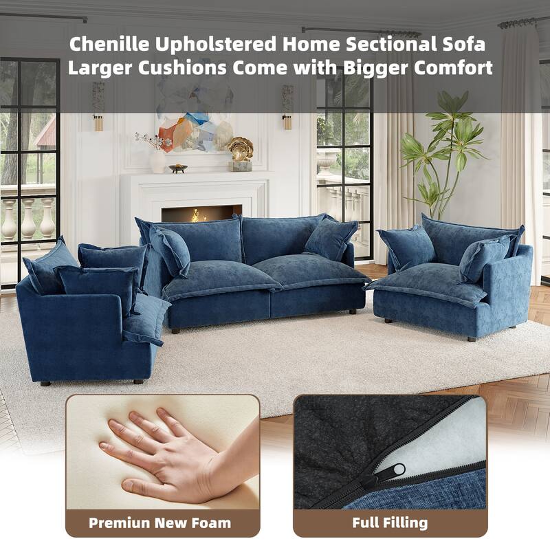 Cloud Chenille Upholstered Modular Sectional Sofa