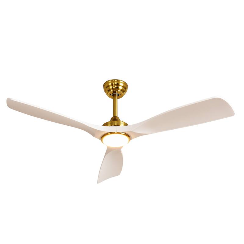 52 in. Indoor/Outdoor Dimmable Ceiling Fan With Light for Patios, Modern Noiseless Ceiling Fan with Remote APP Control